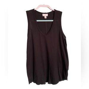 Topshop Black Sleeveless Tank Top Basic Lightweight Scoop Neck Size 8